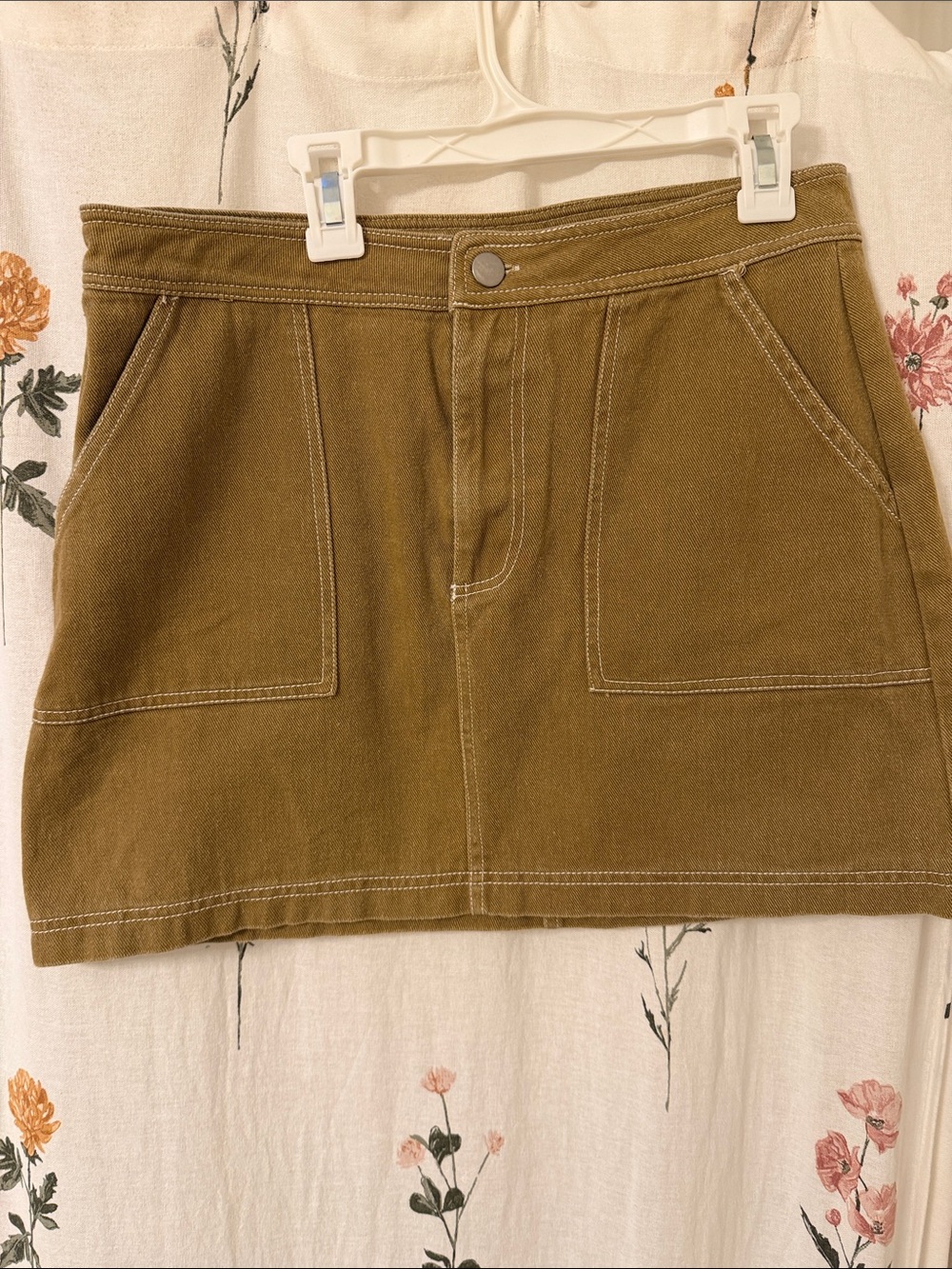 Tilly's Olive Utility Mini Skirt with Front Pockets